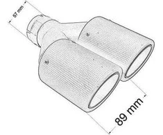MTuning Dvigubo galo duslintuvas 2x89mm įvesties 57mm Carbon XL