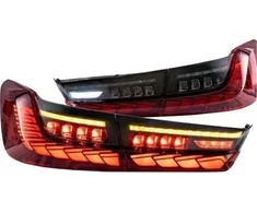 MTuning Dynamic LED Raudona Smoke Galinių žibintų komplektas BMW 3 G20 G80 2018 m.