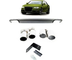 MTuning Galinis difuzorius su išmetimo antgaliais AUDI A4 B8 Facelift 2011-2015 m.