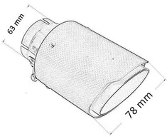 Mtuning Duslintuvo antgalis 78 mm įleidimo anga 63 mm anglies pluošto kilimėlis