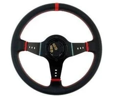 MTuning Pro vairas 350 mm poslinkis: 80 mm juoda oda