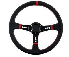 MTuning Pro vairas 350 mm poslinkis: 80 mm juoda oda