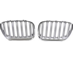 „MTuning Single Rib“ sportinės grotelės, chromuotos ir matinės sidabrinės spalvos BMW X5 E53 veido pakėlimas 2003–2007 m.