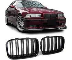 MTuning Sport Grilis Double Fins Blizgus juodas BMW 3 E36 Compact Facelift 1991-1996 m.