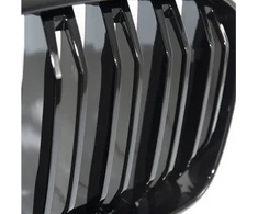 „MTuning“ sportinės grotelės, dvigubos briaunelės, blizgios juodos spalvos BMW X3 G01 F97 X4 G02 F98 veido pakėlimas 2021 m.