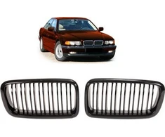 MTuning Sportinės grotelės dvigubos briaunos Blizgus Juodas BMW 7 E38 1994-2001 m.