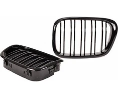 MTuning Sportinės grotelės dvigubos briaunos Blizgus Juodas BMW 5 E39 1995-2003 m.
