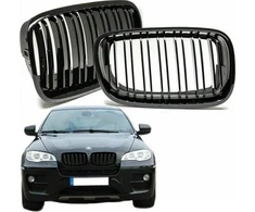 „MTuning“ sportinės grotelės, dvigubos briaunos, blizgios juodos spalvos BMW X6 E71 E72 X5 E70 2007–2013 m.