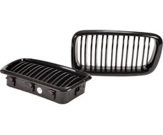 MTuning Sportinės grotelės dvigubos briaunos Blizgus Juodas BMW 7 E38 1994-2001 m.
