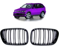 MTuning sportinės grotelės su dvigubais pelekais, blizgios juodos spalvos, BMW X5 E53, prieš feisliftą, 1999–2003 m.