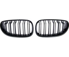 MTuning Sportiniai grilio dvigubi pelekai Matt Juodas BMW 5 (E60) Sedanas (E61) Touring 2003-2010 m.