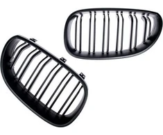 MTuning Sportiniai grilio dvigubi pelekai Matt Juodas BMW 5 (E60) Sedanas (E61) Touring 2003-2010 m.