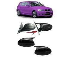 Mtuning Veidrodėlių dangteliai BMW 1 E81 E82 E87 E88 3 E90 E91 E92 E93 Juodi blizgūs