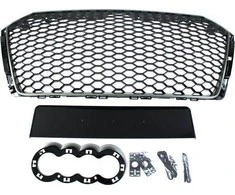 Mtuning_F GRILL AUDI A4 B9 RS- STYLE SATIN Juodas (2016) + PDC