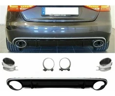 Mtuningas galinis difuzorius su išmetimo antgaliais AUDI A4 B8 pre-facelift 2008-2011 m.