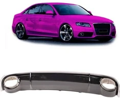 Mtuningas galinis difuzorius su išmetimo antgaliais AUDI A4 B8 pre-facelift 2008-2011 m.
