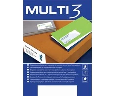 Multi 3 Lipnios etiketės Multi3, A4, 52.5x29.7mm , 40 etikečių lape, 100 lapų, baltos spalvos