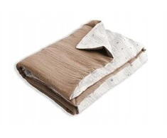 Multitex Kocyk 75x100 Muslin Designe kreminė ciemny smėlio spalva BabyMatex