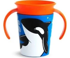 MUNCHKIN mokomasis puodelis su rankenomis, orka, Miracle 360 Wildlove, 6mėn+, 177 ml, 05177502