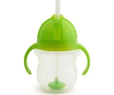 MUNCHKIN gertuvė su rankenom ir šiaudeliu Click Lock Tip &amp; Sip Straw Cup 207ml 4m+ 011888