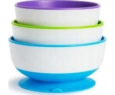 MUNCHKIN prilimpančių dubenėlių rinkinys STAY PUT SUCTION, 3 vnt.