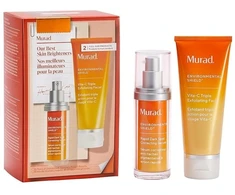 Murad Our Best Skin Brighteners komplektas serum redukujące przebarwienia 30ml + peeling do twarzy 80ml