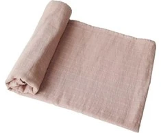 Mushie muslino vystyklas iš organinės medvilnės Blush