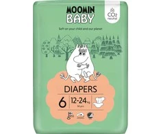 Muumi MOOMIN Baby, sauskelnės 6 JUNIOR (12-24kg), 34 vnt. ECO*