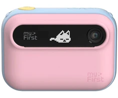 myFirst Camera Insta 20 rožinė komplektas: torba myFirst Cross Bag, 3 rolki papieru termicznego, naklejki (balta i kolorowe)