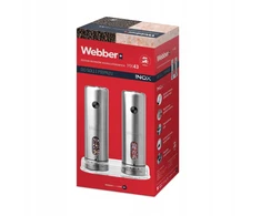Prieskonių malūnėlis Webber MŁYNEK DO PIEPRZU I SOLI ELEKTRYCZNY AKUMULATOROWY USB 2 SZT INOX WEBBER