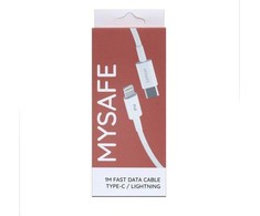 MYSAFE CABLE CL18W TYPE-C ŽAIBAI Baltas