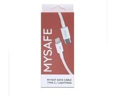 MYSAFE CABLE CL18W TYPE-C ŽAIBAI Baltas