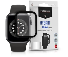 MyScreen Protector Apple Watch 6 44mm - Hibridinis stiklas visam ekranui MyScreen HYBRID GLASS edge3D (juodas rėmelis)