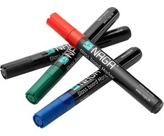 NAGA Glastavle marker mix 4,5 mm. 4 vnt. Juodas/Raudona/Žalias/Mėlyna Mix 14,5x1,5x4mm (1szt)