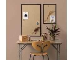 NAGA Opslagstavle hessian med ramme i sort MDF 100 x 60 cm Hessian Sort MDF 100x2x60mm (1stk)