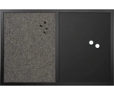 NAGA Opslagstavle med sort hessian og magnetisk kridttavle 60 x 40 cm inkl. 4 kridt 4 pins 2 magneter Hessian Sort 600x15x400mm (1stk)