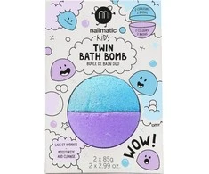 Nailmatic KIDS TWIN Bath Bomb Mėlyna &amp; Violetinė Vonios burbulai, 2x85g