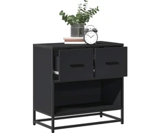 naktinė spintelė Juoda 60x31x60 cm Mediena ir metalas