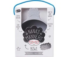Nana`s Manners Silikoninis dubuo su Pilkas Nanos Manners siurbimo puodelis