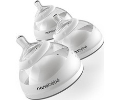 Nanobébé maitinimo buteliukai kūdikiams, 150 ml, 3 vnt., pilkas