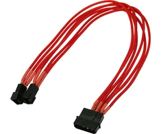 Nanoxia Molex - 3-pin x2, 0,3m, Raudona (900300015)