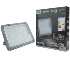 Šviestuvas Ecolight LED prožektorius premium NL-4 50W 7500lm 4000K pilkas IP65 (EC61798)