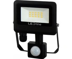 Lauko šviestuvas su judesio davikliu LED 10W neutraliai balta 230Vac, 1000lm, IP65, juodas, PHOTON, LED LINE