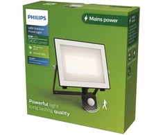 Philips Lois Naświetlacz LED 50W | 5400lm | 5000K | IP65 | Czujnik Ruchu | Czujnik Zmierzchu | Juodas