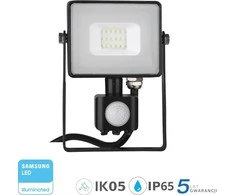 V-TAC LED 10W 4000K projektorius, judesio jutiklis, juoda