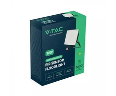 Naświetlacz V-TAC Projektorius LED su judesio jutikliu FLUXI MC 30W 3600lm 4000K IP65 Juodas 23845-5