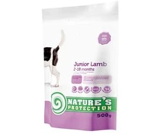 Nature's Protection Junior ėriena 500g, visų veislių jaunų šunų sausas pašaras su ėriena