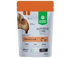 Nature's Protection Nature’s Protection SUPERIOR CARE Raudona Coat begrūdis Adult lašiša&Krill 85g