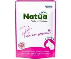 Naturo Natua natūralus šlapias kačiukų maistas su vištiena ir kumpiu, 70 g