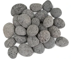 Nb Minerals Juodi lavos akmenys 30-50 mm akvariumo terariumui 5kg/pak.